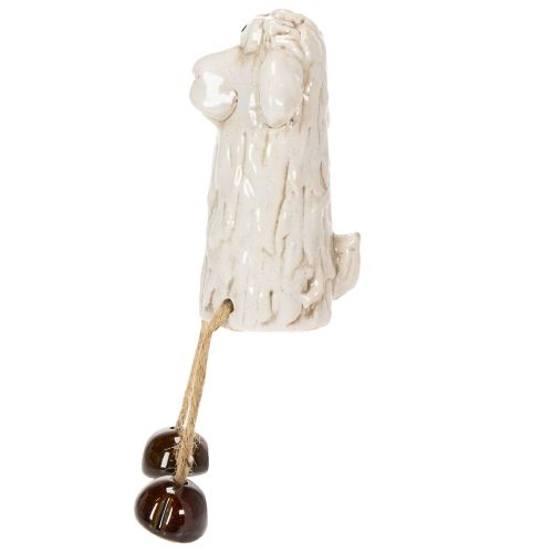 Prodotto Statuetta di pecora in ceramica, pecora seduta, per la decorazione pasquale e per tutto l'anno, 18 cm, 3 pezzi