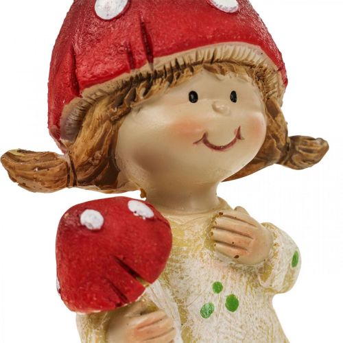 Floristik24 Scaffale sgabello figure decorative ragazzo e ragazza funghi bambini 2 pezzi
