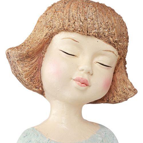 Floristik24 Edge Seater Figura da giardino Ragazza seduta colorata 52 cm