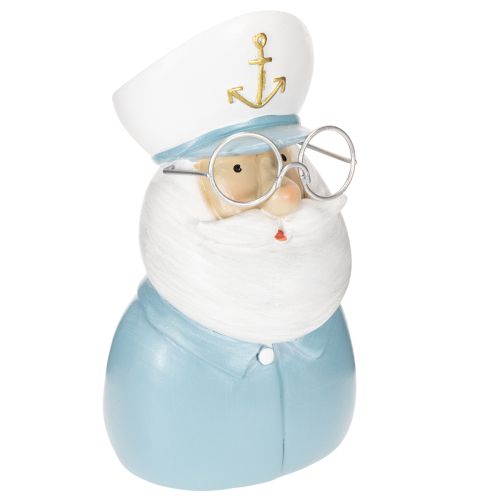 Figurina di capitano, decorazione marittima con occhiali e cappello, 16 cm