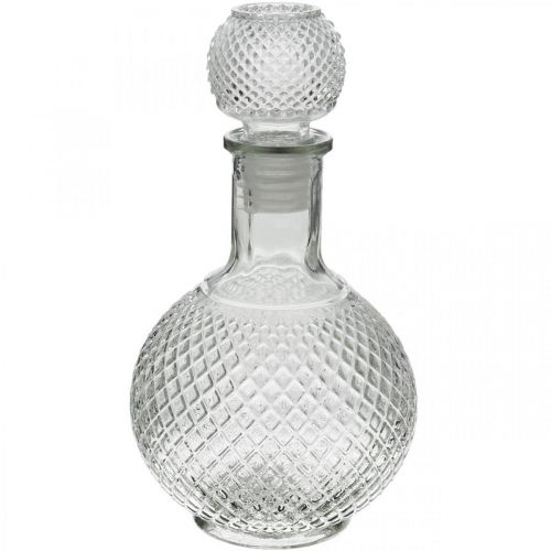 Floristik24 Caraffa whisky con coperchio caraffa in vetro H24cm