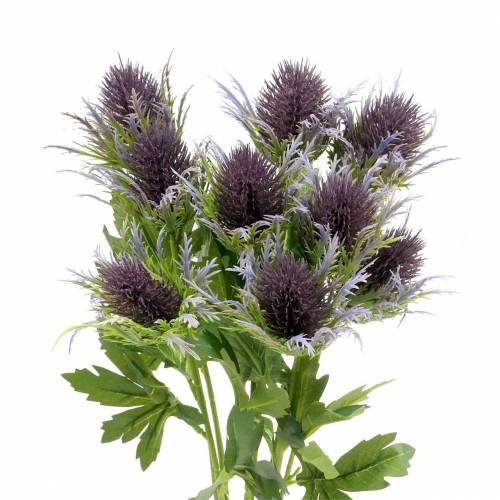 Floristik24 Ramo di cardo artificiale blu-viola 68 cm 3 pezzi