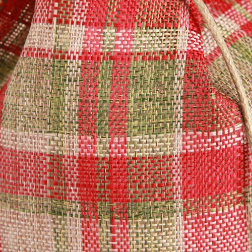 Floristik24 Busta regalo in tessuto a quadri Renna natalizia 22×28 cm 5 pz