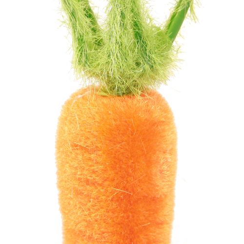 Prodotto Decorazione carota carote floccate verde arancio H23cm 8 pz