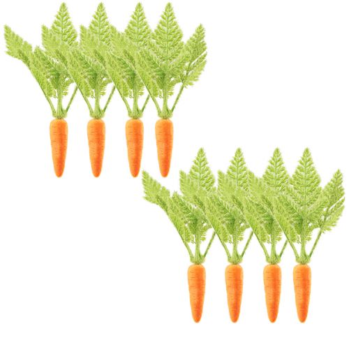 Prodotto Decorazione carota carote floccate verde arancio H23cm 8 pz