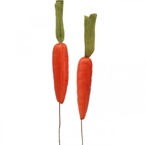 Floristik24 Carote decorative, decorazioni pasquali, carote su filo, verdure artificiali arancio, verde H11cm 36p