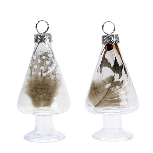 Floristik24 Porta carte di vetro con molla 4 cm x 8 cm trasparente 2 pezzi