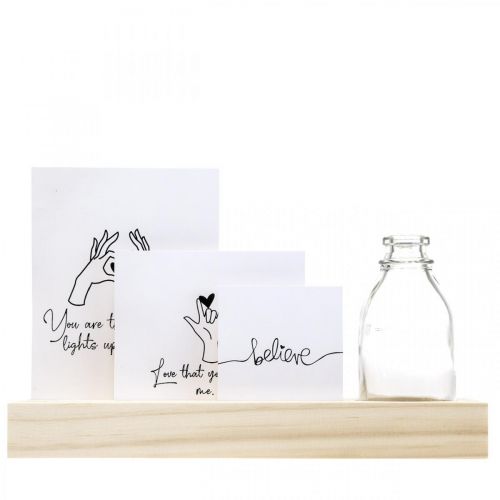 Portacarte in legno Portafoto in legno mini vaso 25×7,5×12cm