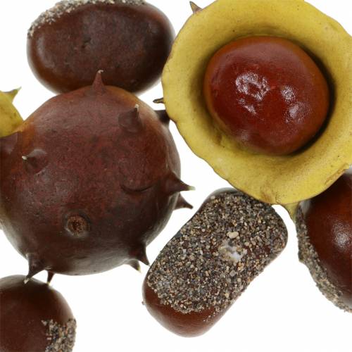 Prodotto Assortimento decorativo di castagne 5,5 cm 24 pezzi