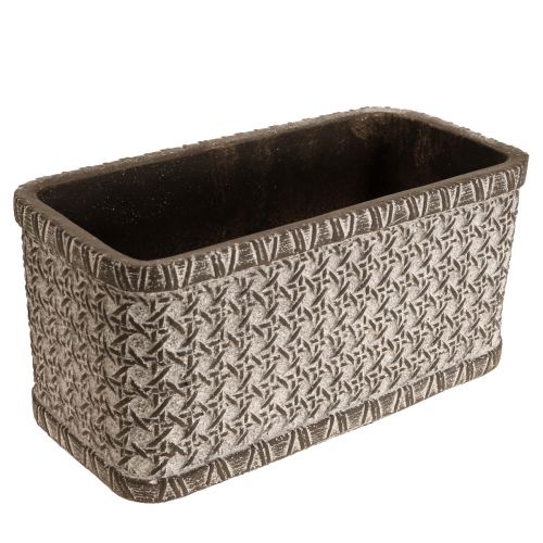Fioriera Fioriera Ciotola in ceramica Marrone, Bianco 23×11×11cm