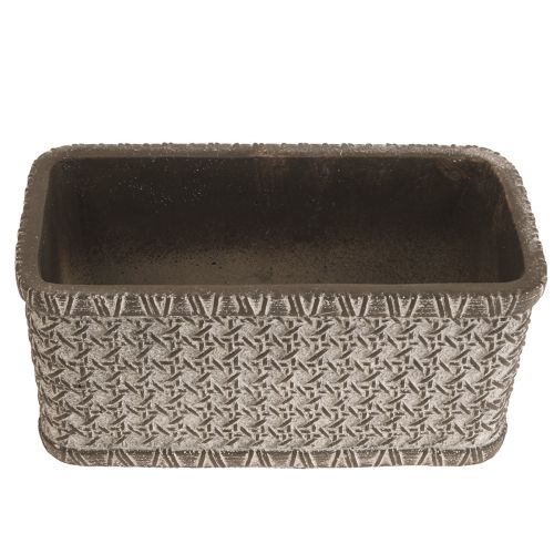 Prodotto Fioriera Fioriera Ciotola in ceramica Marrone, Bianco 23×11×11cm