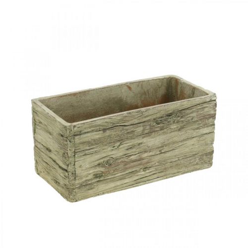 Prodotto Fioriera in cemento rettangolare aspetto legno marrone 23×10,5 cm H11 cm