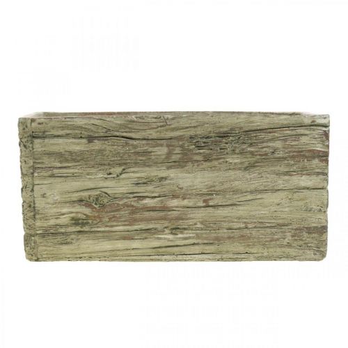 Floristik24 Fioriera in cemento rettangolare aspetto legno marrone 23×10,5 cm H11 cm