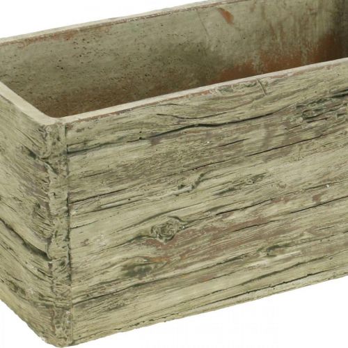 Prodotto Fioriera in cemento rettangolare aspetto legno marrone 23×10,5 cm H11 cm