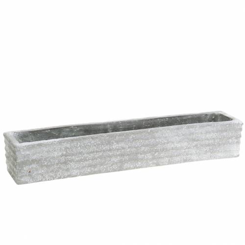 Floristik24 Scatola per piante in cemento grigio chiaro 40x8cm H6,7cm