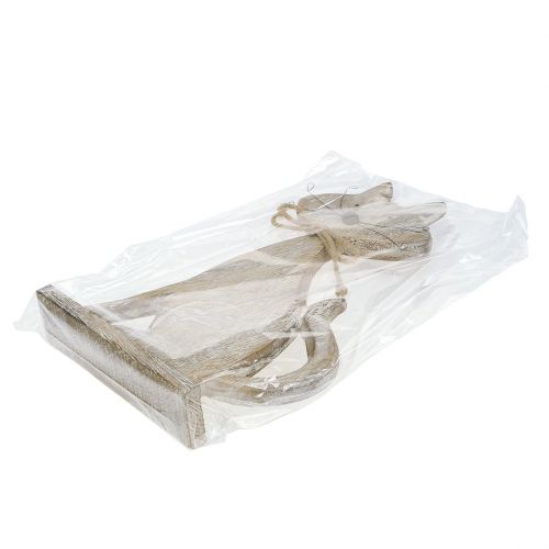 Floristik24 Figura in legno gatto natura, bianco 37cm