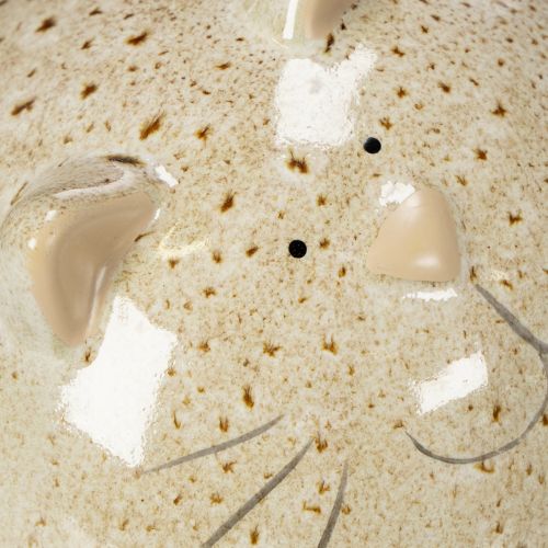 Prodotto Statuetta decorativa in ceramica a forma di gatto, design rotondo per soggiorno o camera da letto, 13 cm, 2 pezzi