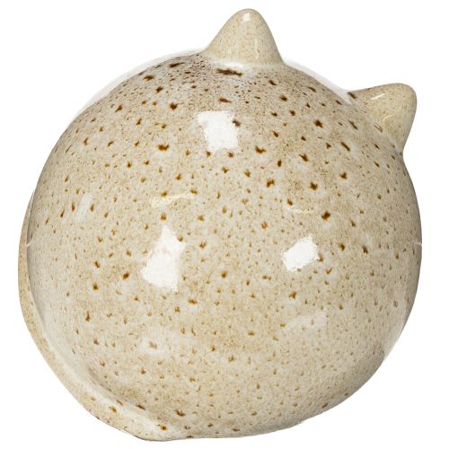 Prodotto Statuetta decorativa in ceramica a forma di gatto, design rotondo per soggiorno o camera da letto, 13 cm, 2 pezzi