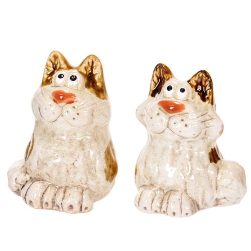 Statuette decorative in ceramica a forma di gatto, divertenti statuette di animali per la decorazione del soggiorno, 8 cm, 4 pezzi