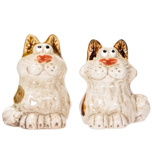 Prodotto Statuette decorative in ceramica a forma di gatto, divertenti statuette di animali per la decorazione del soggiorno, 8 cm, 4 pezzi