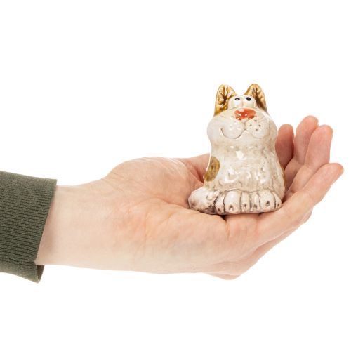 Prodotto Statuette decorative in ceramica a forma di gatto, divertenti statuette di animali per la decorazione del soggiorno, 8 cm, 4 pezzi