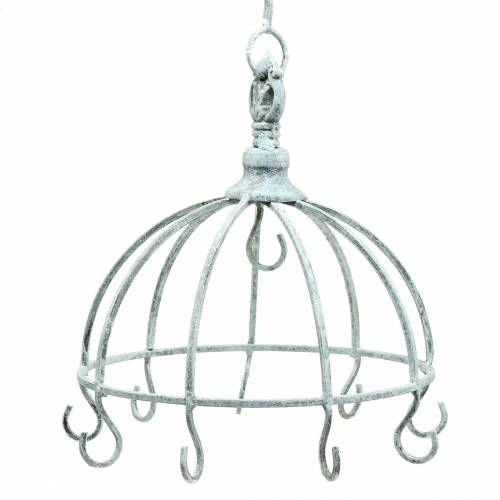 Appendiabiti da cucina corona in metallo bianco antico Ø22cm H28cm