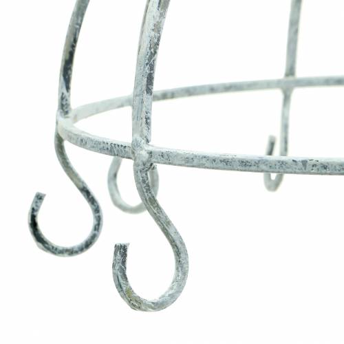 Floristik24 Appendiabiti da cucina corona in metallo bianco antico Ø22cm H28cm