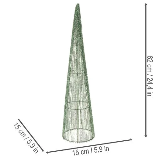 Coni metallici per fiori, verdi, per composizioni floreali, 62 cm, 2 pezzi | Floristik24.it