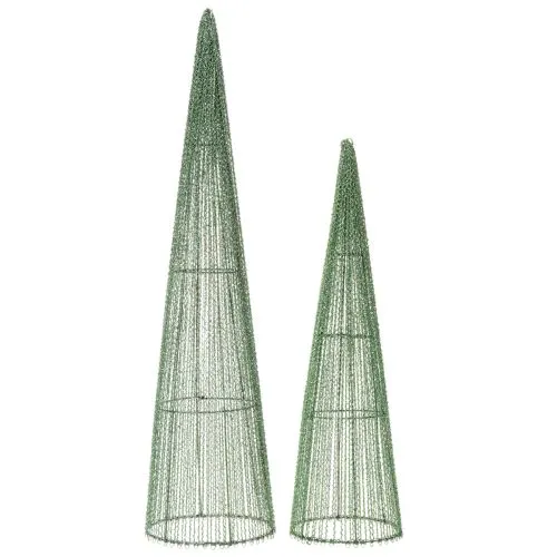Coni metallici per fiori, verdi, per composizioni floreali, 62 cm, 2 pezzi | Floristik24.it