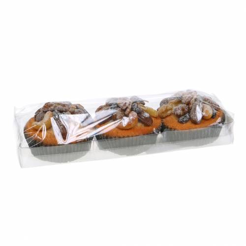 Floristik24 Muffin con noci artificiali 7cm 3pz