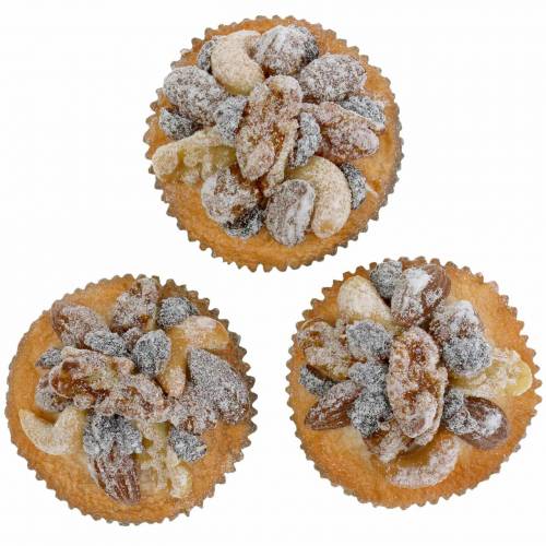 Floristik24 Muffin con noci artificiali 7cm 3pz