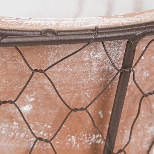 Prodotto Cesto portavaso in ceramica con manico in metallo marrone Ø18cm