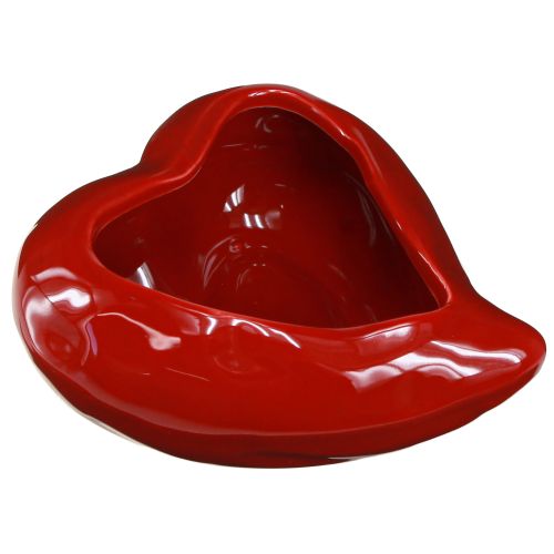Prodotto Ciotola decorativa in ceramica cuori rossi lucidi 13×15×6,5 cm 2 pz
