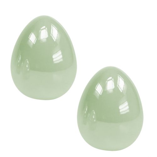 Floristik24 Uovo in ceramica verde pastello 8,5 cm 4 pezzi