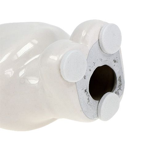 Floristik24 Statuetta in ceramica Babbo Natale 11 cm bianco, argento 8 pezzi
