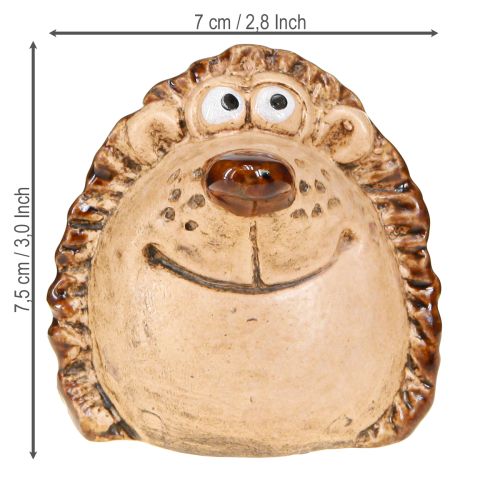 Prodotto Decorazione a forma di riccio in ceramica, decorazione autunnale dipinta a mano H7cm 3 pezzi