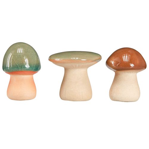 Prodotto Decoro funghi in ceramica marrone verde blu decoro ceramica Ø4/5cm 6 pz