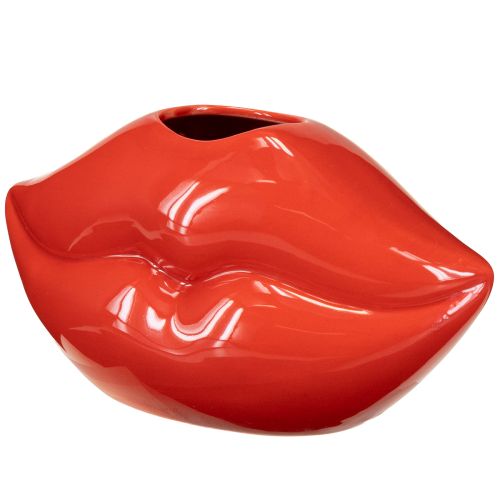 Prodotto Vaso decorativo in ceramica a forma di bocca di bacio rosso 17×8,5×9cm