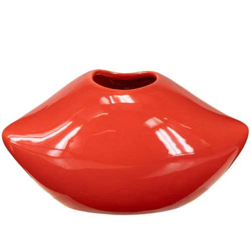 Prodotto Vaso decorativo in ceramica a forma di bocca di bacio rosso 17×8,5×9cm