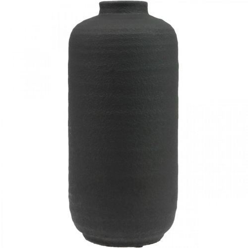 Floristik24 Vaso in ceramica Vasi decorativi neri Rustico Ø15,5cm H34cm