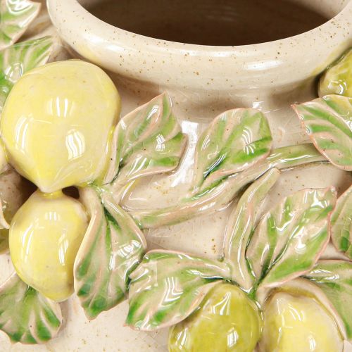 Prodotto Vaso in ceramica decorazione limone verde mediterraneo giallo H19cm
