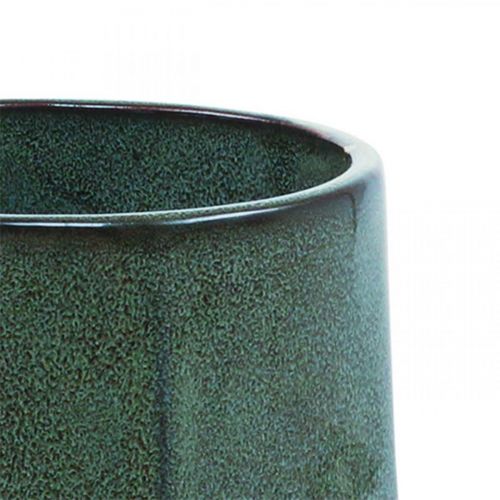 Vaso in ceramica Vaso per fiori Verde Esagonale Ø14,5cm H21,5cm