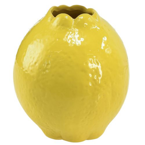 Floristik24 Vaso in ceramica decoro giallo limone mediterraneo Ø12cm H14,5cm
