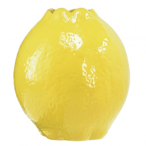 Floristik24 Vaso in ceramica decoro giallo limone mediterraneo Ø12cm H14,5cm