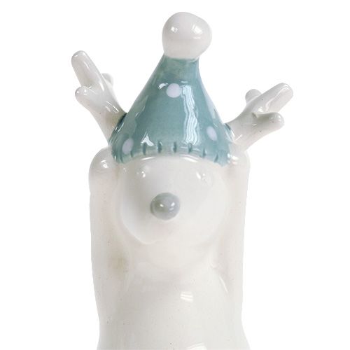 Prodotto Figura in ceramica renna 11cm, 12cm bianca 2pz