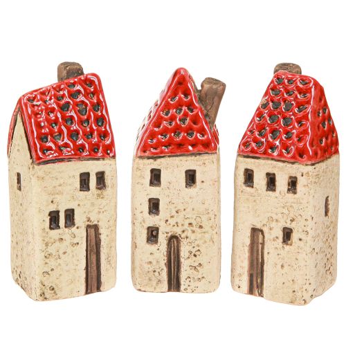 Prodotto Casette in ceramica, piccole case decorative, decorazione autunnale, H8cm, 6 pezzi