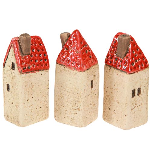 Prodotto Casette in ceramica, piccole case decorative, decorazione autunnale, H8cm, 6 pezzi