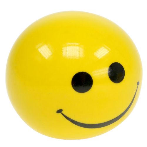 Floristik24 Sfera in ceramica con emoticon giallo Ø5cm H4,5cm 6pz