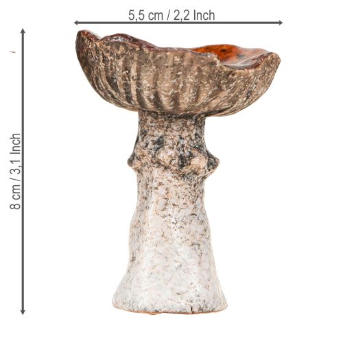 Prodotto Funghi in ceramica decorazione in ceramica funghi arancio giallo marrone 8cm 3 pezzi