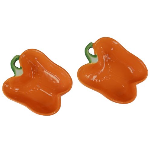Prodotto Ciotola in ceramica ciotola decorativa pepe arancione 11,5x10x4 cm 2 pezzi